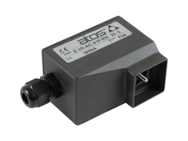 O Controlador Eletrônico E-MI-AC é construído sobre a norma DIN 43.650 plug-in. Utilizado em válvulas que não possuem transdutor de posição.