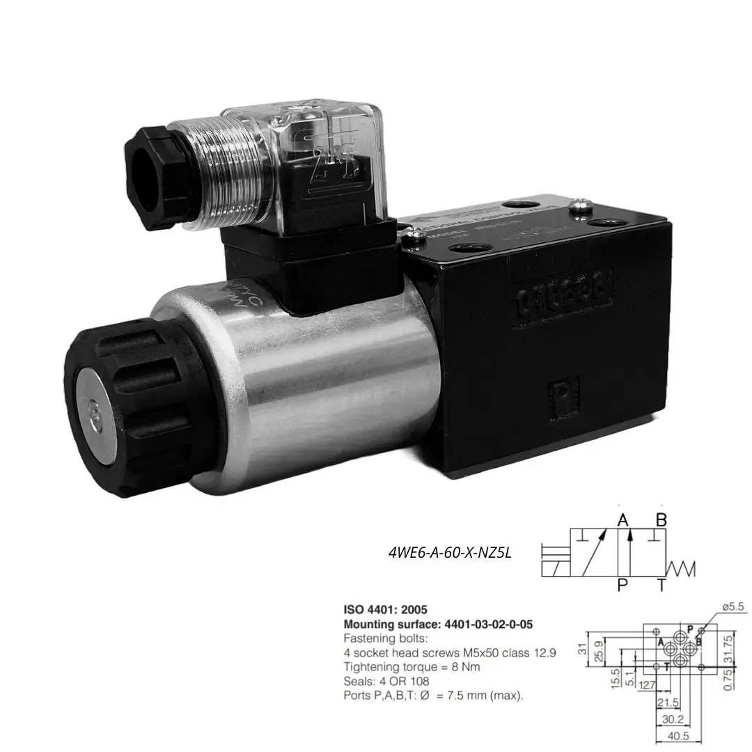 Válvula direcional hidráulica com acionamento elétrico 4WE6-A-60-X