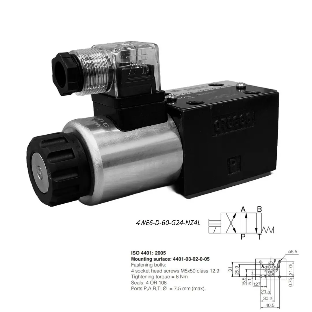 E 4legs 6号 Válvula direcional hidráulica com acionamento elétrico 4WE6-D-60