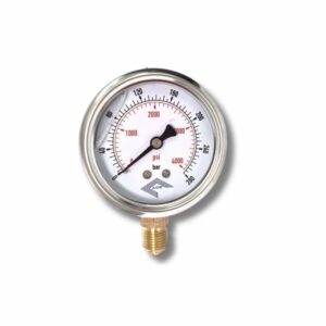 Manômetro em aço inox com glicerina - MAN 60MM - ESC. 0-70BAR X PSI - VERTICAL - C/ LOGO (IMP)