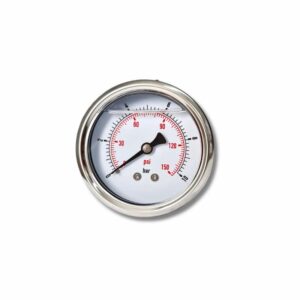 Manômetro em aço inox com glicerina - MAN 60MM - ESC. 0-70BAR X PSI - HORIZONTAL - S/ LOGO (IMP)